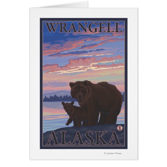 Cartão Urso e Cub - Wrangell, Alaska (Frente)