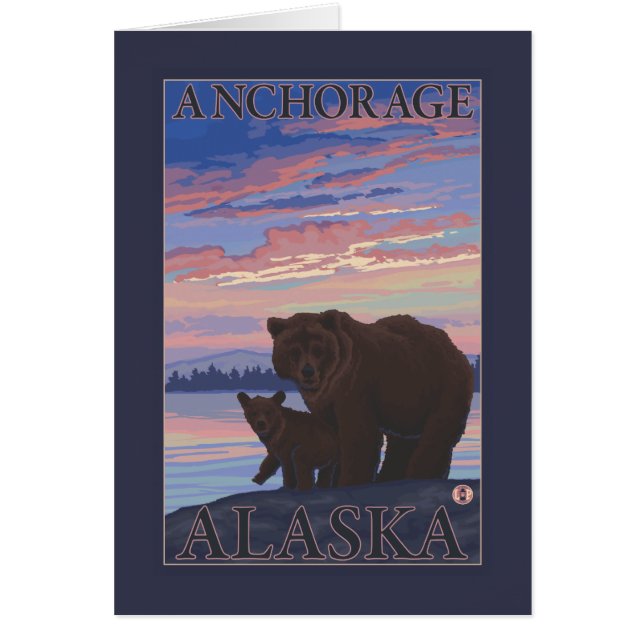 Cartão Urso e Cubo - Anchorage, Alasca (Frente)