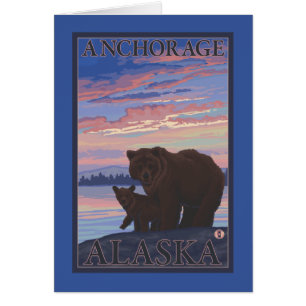 Cartão Urso e Cubo - Anchorage, Alasca