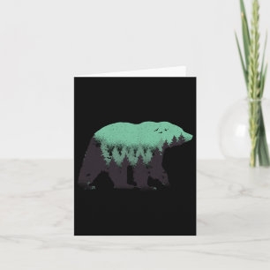 Cartão Urso Floresta Natureza Grizzly A Caminhar Ao Exter