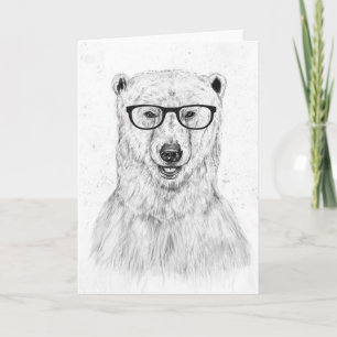 Cartão urso geek
