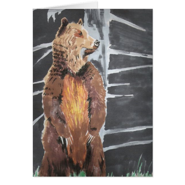 Cartão Urso Grizzly (Frente)