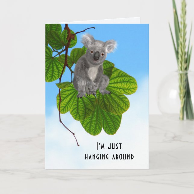 Cartão Urso Koala Personalizado Em Árvore Desaparecendo D (Frente)
