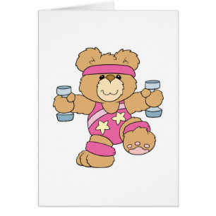 Cartão Urso Malhação de exercício bonito