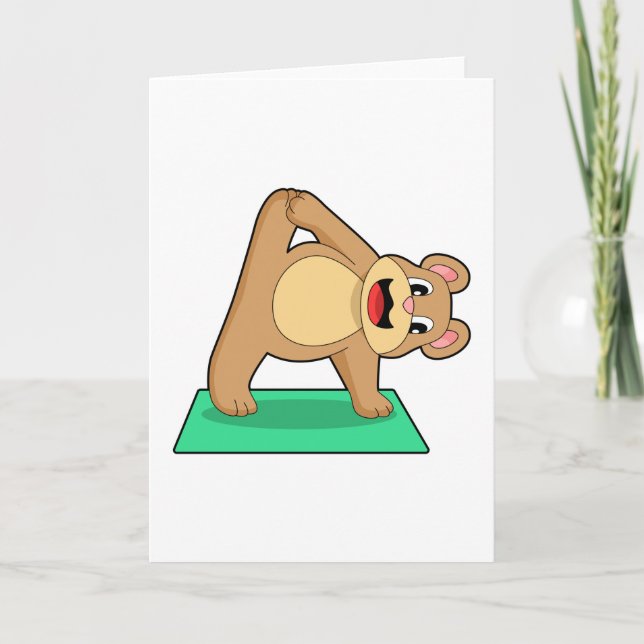 Cartão Urso na academia de Yoga Fitness (Frente)