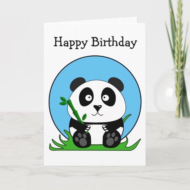 Cartão Urso Panda de Aniversário Fofo (Frente)