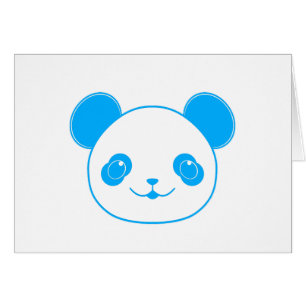 Cartão Urso Panda de Kawaii Azul