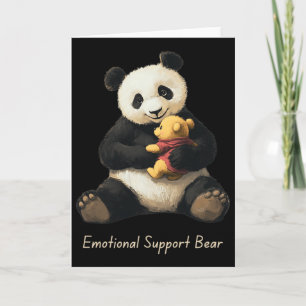 Cartão Urso Panda de Suporte Emocional Segurando um Urso