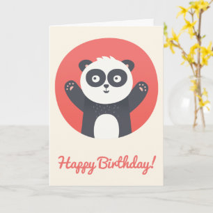 Cartão Urso Panda Fofo - Aniversário de Crianças Personal