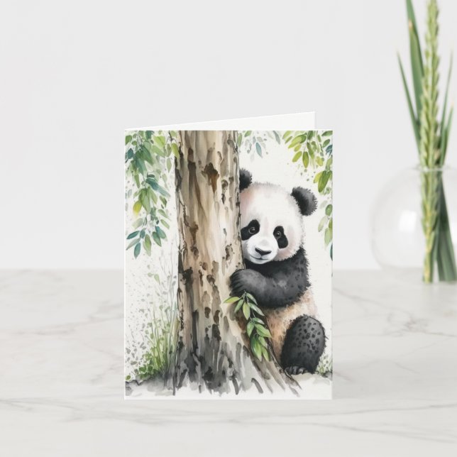 Cartão Urso Panda Obrigado (Frente)