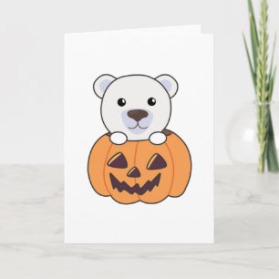 Cartão Urso Polar Em Ursos Polares Doce De Pumpkin Feliz
