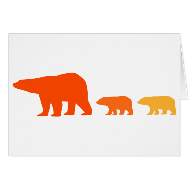Cartão Urso Polar Laranja (Frente Horizontal)