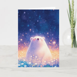 Cartão Urso Polar Mundo Floral