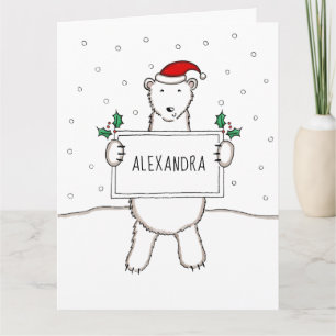 Cartão Urso Polar Personalizado de Natal