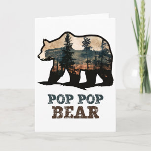 Cartão Urso Pop-pop Vintage Retro Divertido Vovô 
