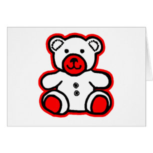 Cartão Urso Vermelho Vermelho Brancos Gibney O Zazzle MUS