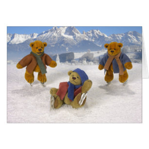 Cartão Ursos Dinky de patinagem