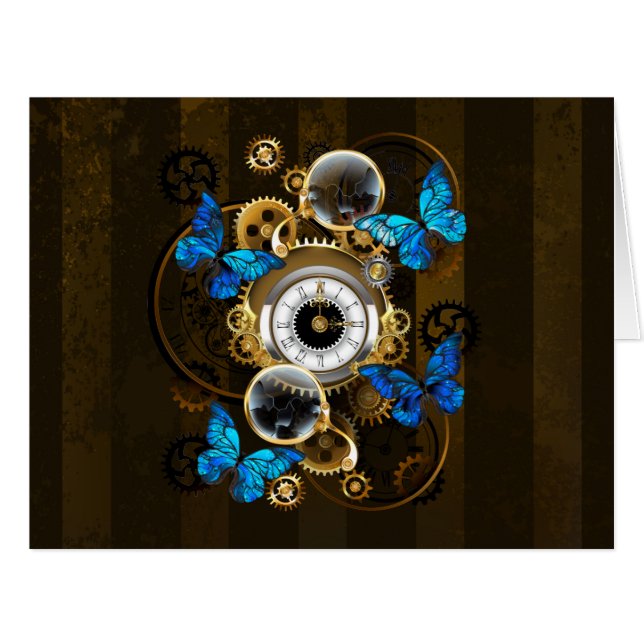 Cartão Ursos-galos e Borboletas Azuis (Frente horizontal)