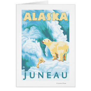 Cartão Ursos polares & Cub - Juneau, Alaska