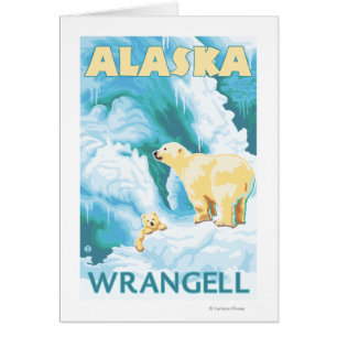 Cartão Ursos polares & Cub - Wrangell, Alaska