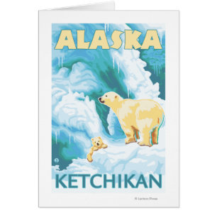 Cartão Ursos Polares e Cubo - Ketchikan, Alaska