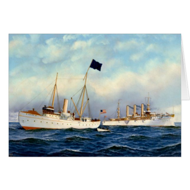 Cartão US Cruiser Brooklyn 1897 (Frente Horizontal)