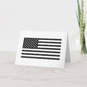 Cartão US Flag Black and White Vintage Retro