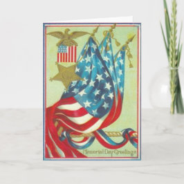 Cartão US Flag Gold Star Eagle Memorial Day