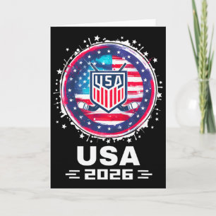 Cartão Usa 2026 Hóquei Bandeira Americana Mulheres Homens