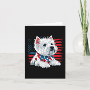 Cartão Usa 4 de Julho West White Terrier American Westie