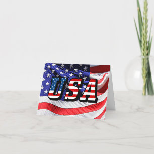 Cartão USA - American Flag Greeting Card