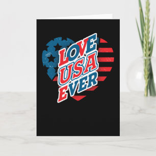Cartão USA Flag Heart - AMOR EUA EVER