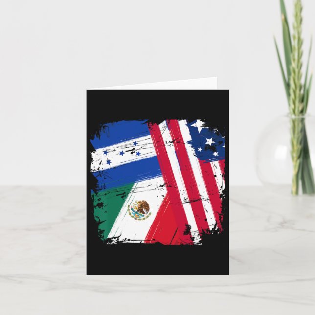 Cartão Usa México Honduras Flags (Frente)