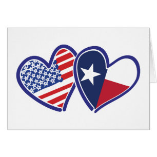 Cartão USA-Texas-Flag-Heart