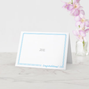 Cartão Use Sua Própria Foto: Parabéns DoubleBlueBorder