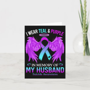 Cartão Use Verde Teal Roxo Em Memória Do Meu Marido Suicí