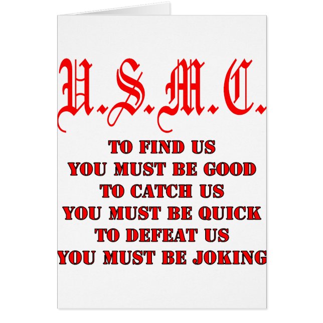 Cartão USMC para encontrar capturas ou derrotar-nos (Frente)