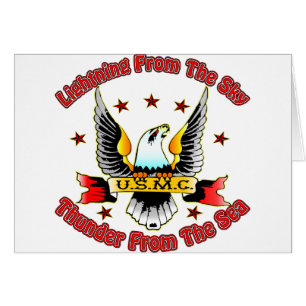 Cartão USMC Relâmpago do Trovão do Céu do Mar