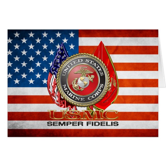 Cartão USMC Semper Fi [Edição Especial] [3D] (Frente Horizontal)