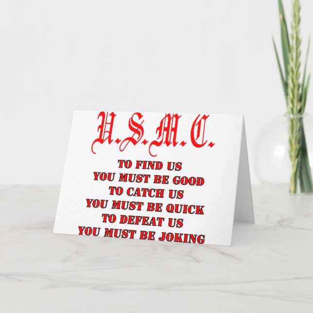 Cartão USMC To Find Catch or Defeat Us (Frente)