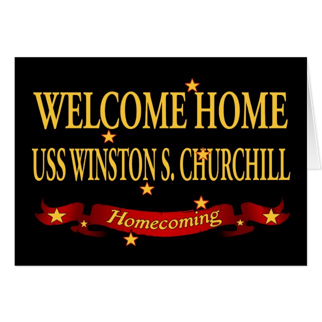 Cartão USS Home bem-vindo Winston S. Churchill (Frente Horizontal)
