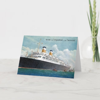 Cartão USS Independence & SS Constitution Vintage