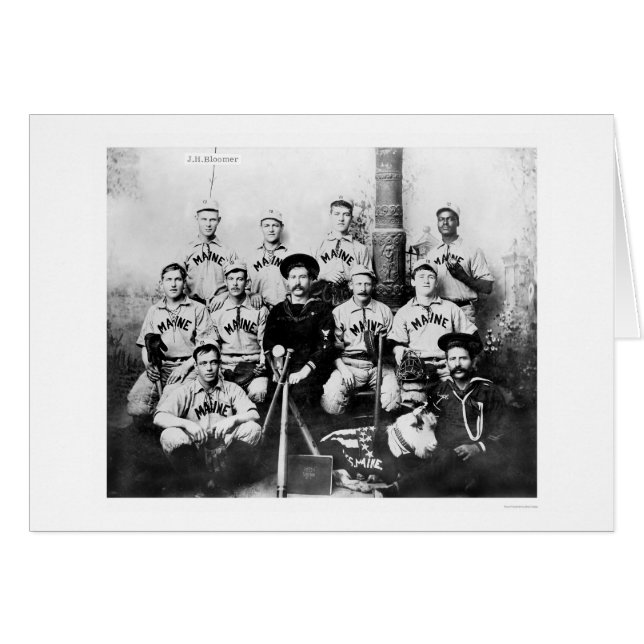 Cartão USS Maine Baseball Team 1898 (Frente Horizontal)