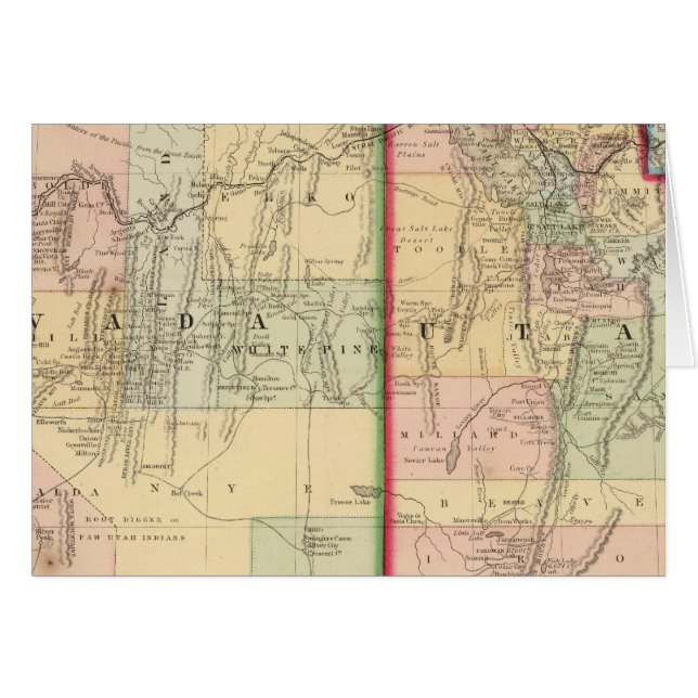Cartão Utah, Mapa de Nevada por Mitchell (Frente Horizontal)