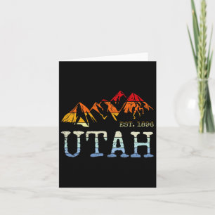 Cartão Utah Retro Sunset Vintage Mountain Home Est 1896 C