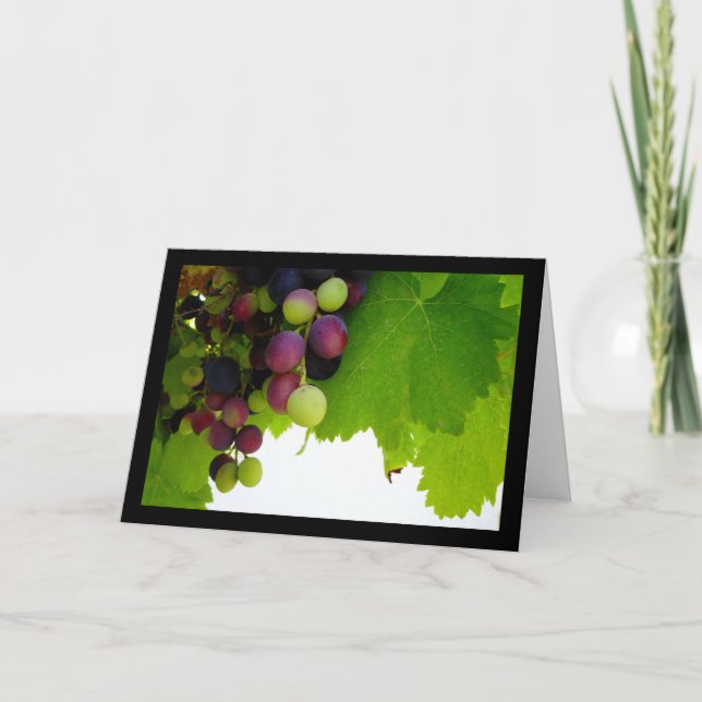 Cartão Uvas Vermelhas na Videira (Frente)