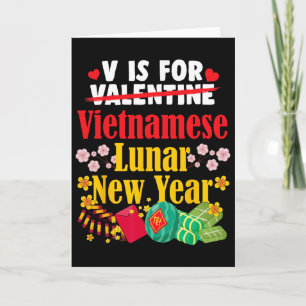 Cartão V é Para o Ano Novo Vietnamita Funny Valentine Tet