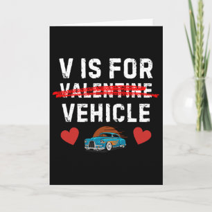 Cartão V é para Veículo Divertido Velho Retro Vintage Aut