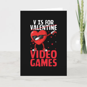 Cartão V É Para Video Games Camiseta Engraçada Para Dia D