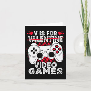 Cartão V É Para Videos games Gamer Boys Men
